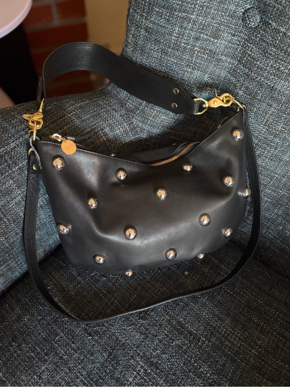 Clare V Black Moyen with Studs